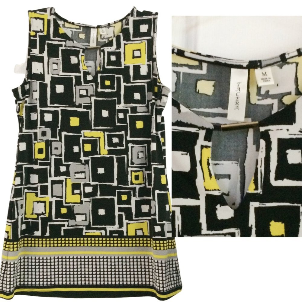 Tacera yellow sleeveless top sz M
